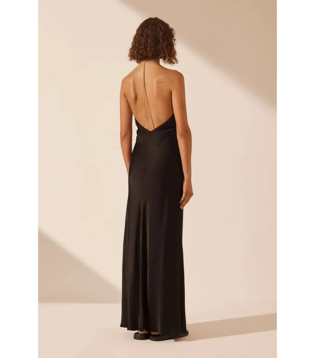 Shona Joy Lydie Chain Halter Neck Dress Black Size AU 8  - Image 5