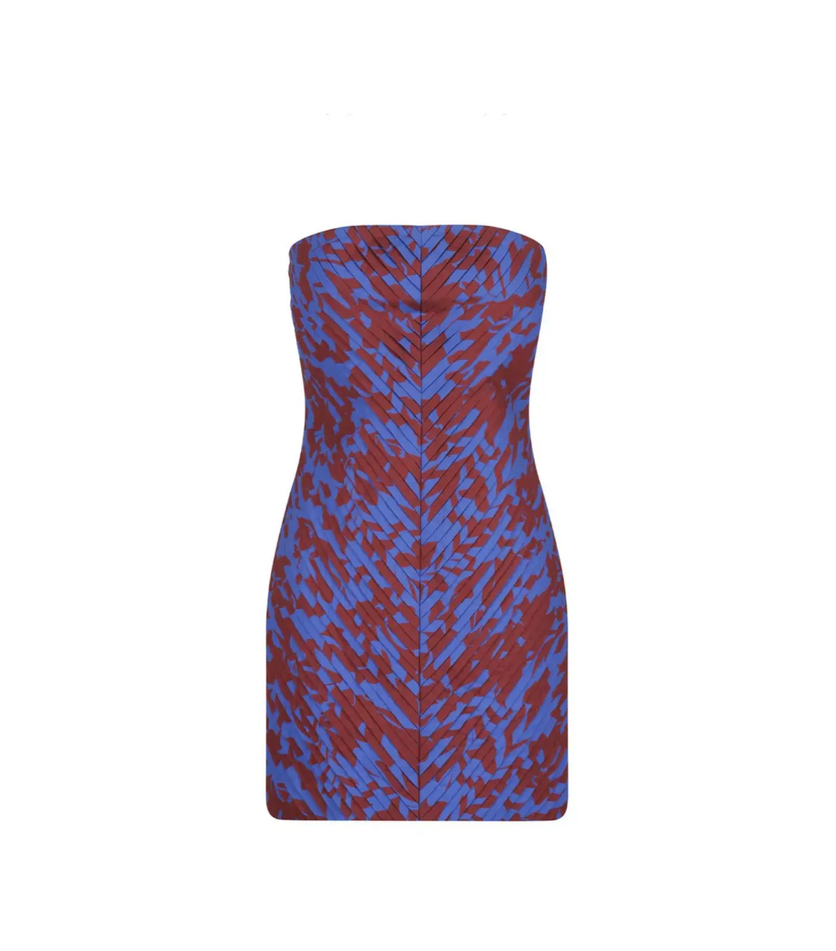 Shona Joy Catia Strapless Pleated Mini Dress Print Size AU 10 - Image 4
