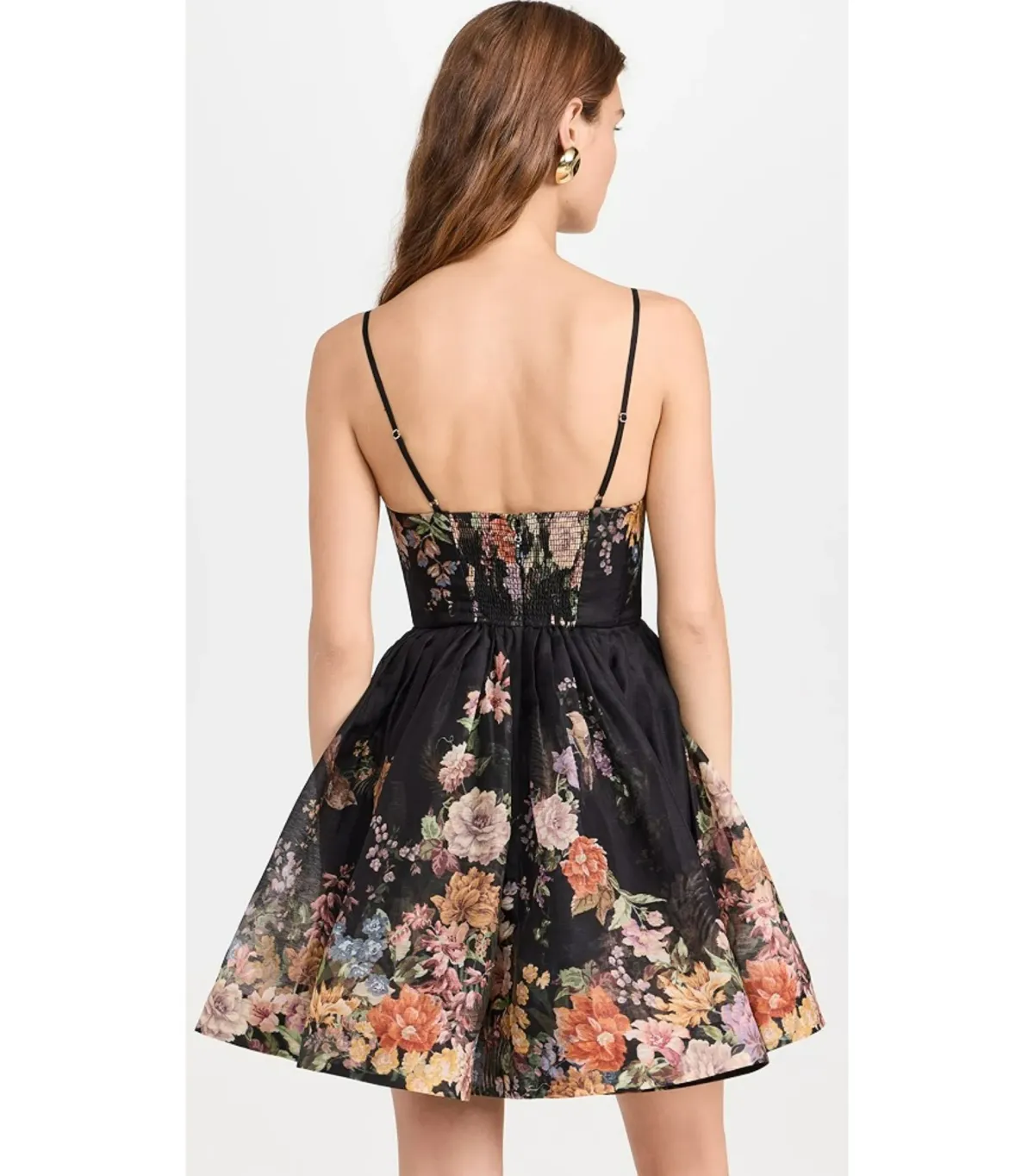 Zimmermann Pavilion V Neck Mini Dress in Black Multi Floral Size 3 / AU 14 - Image 4