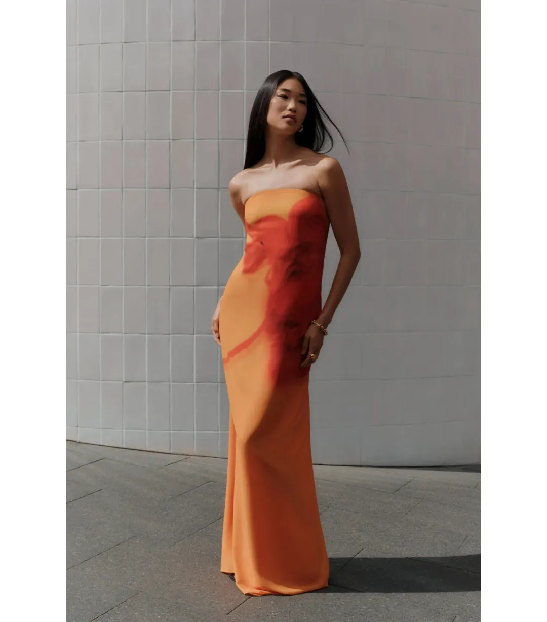 Meshki Amaya Maxi Dress in Koi Orchard Print Size AU 16 for rent on The Volte - main image