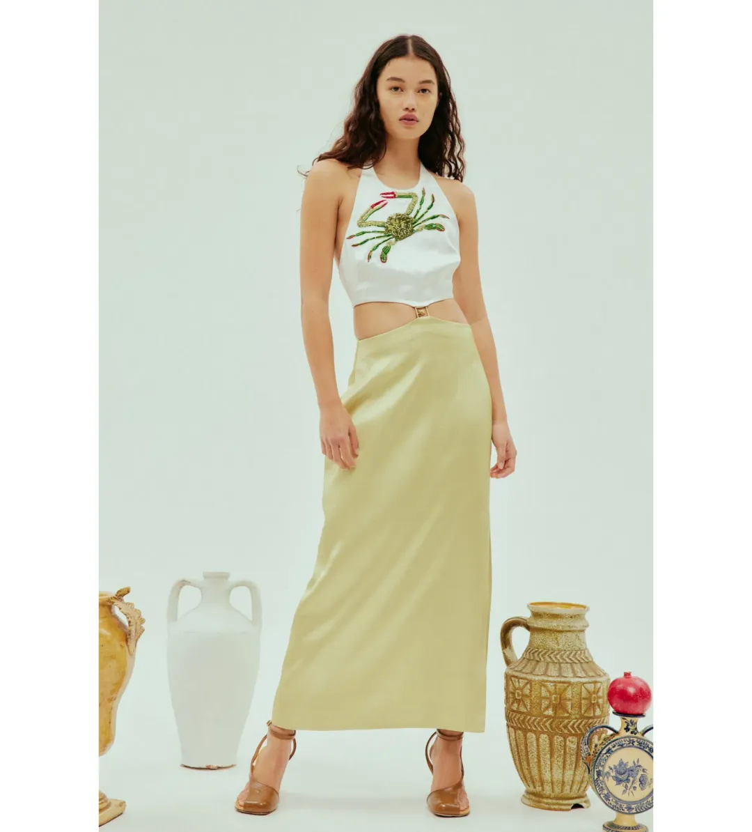 Alemais Seb Embellished Midi Dress Multi/Print Size 10 for rent on The Volte - main image