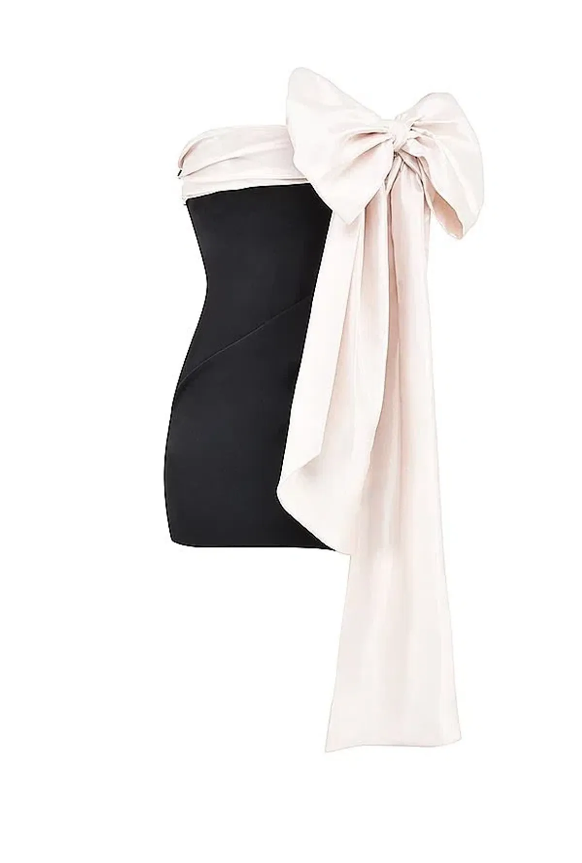 House of CB Jana Bow Mini Dress Black & Ivory Size M (AU 10) - Image 7