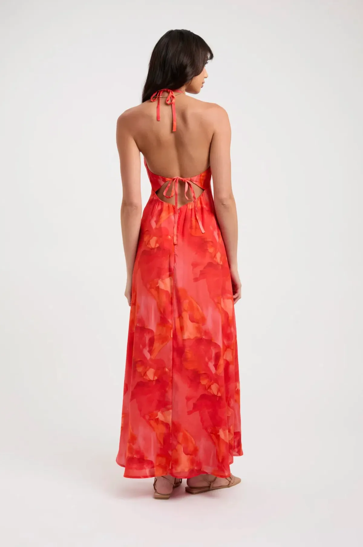 Kookai Zya Halter Dress Coral Red Size XS / AU 6 - Image 3