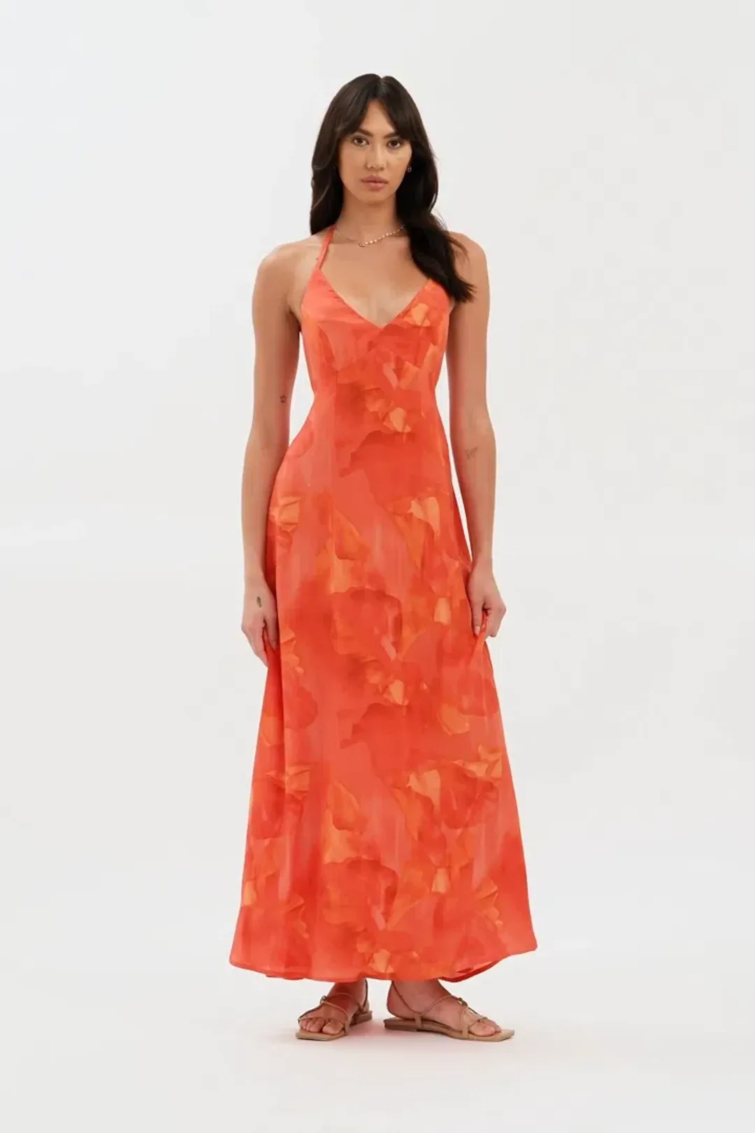 Kookai Zya Halter Dress Coral Red Size XS / AU 6 for rent on The Volte - main image