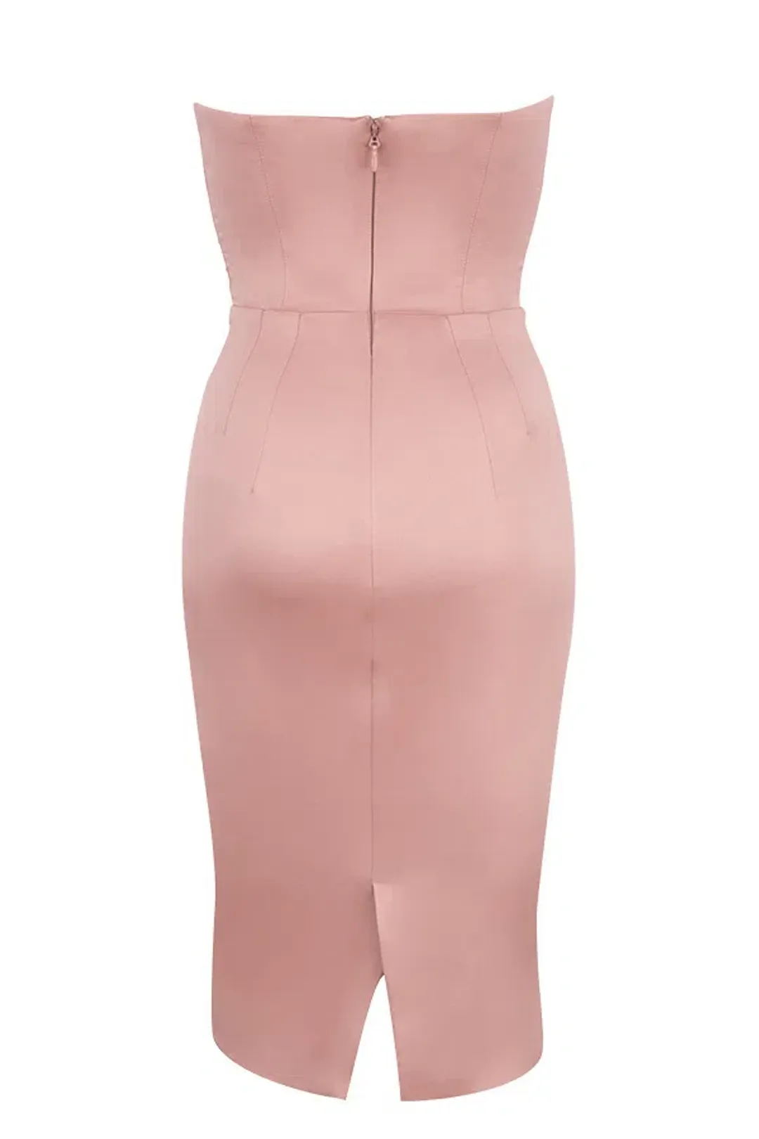 House of CB Emilia Satin Strapless Corset Dress Blush Size M / AU 10 for rent on The Volte - main image