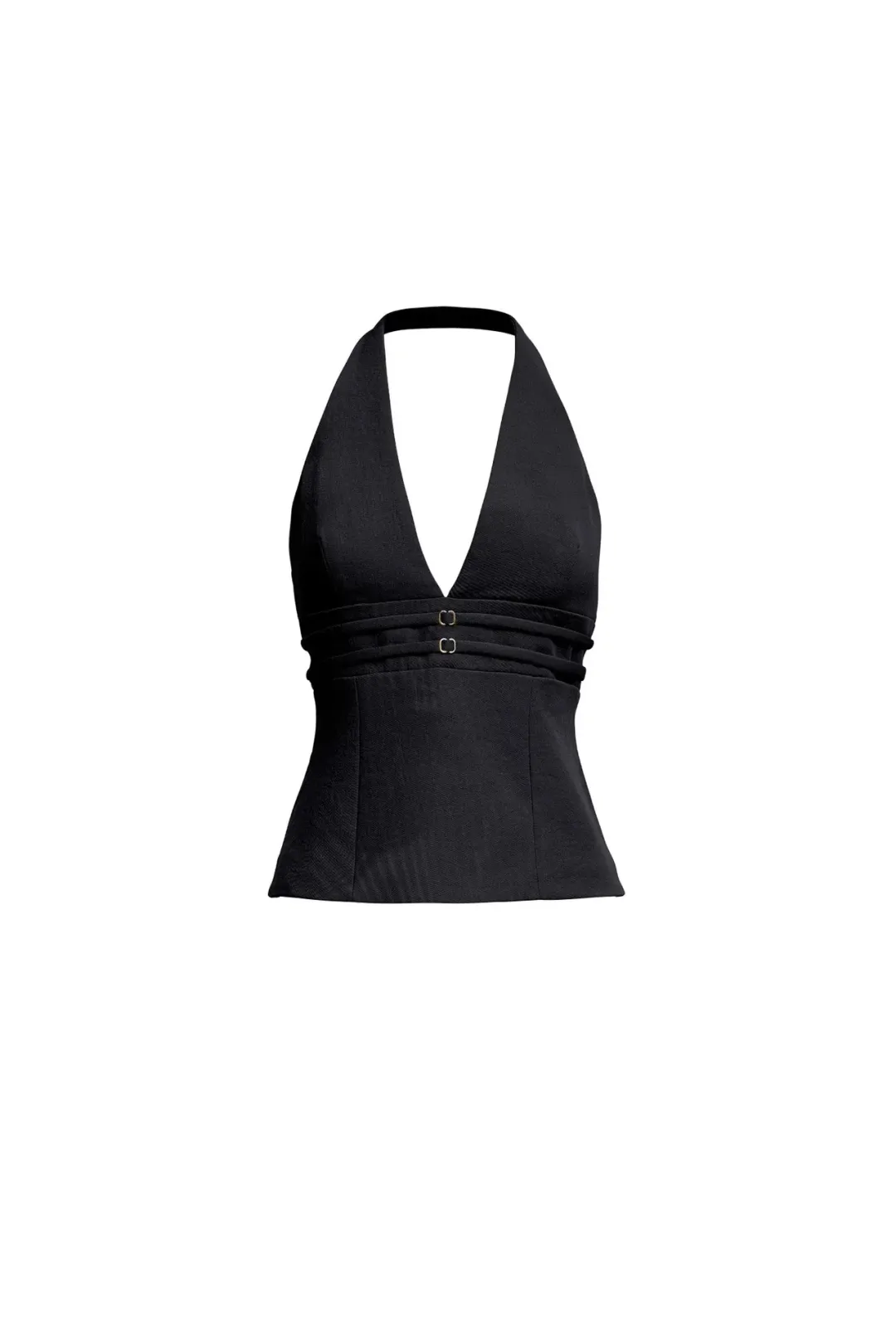 Kookai Ariel Double Belt Top Black Size 34 / Au 6 for rent on The Volte - main image