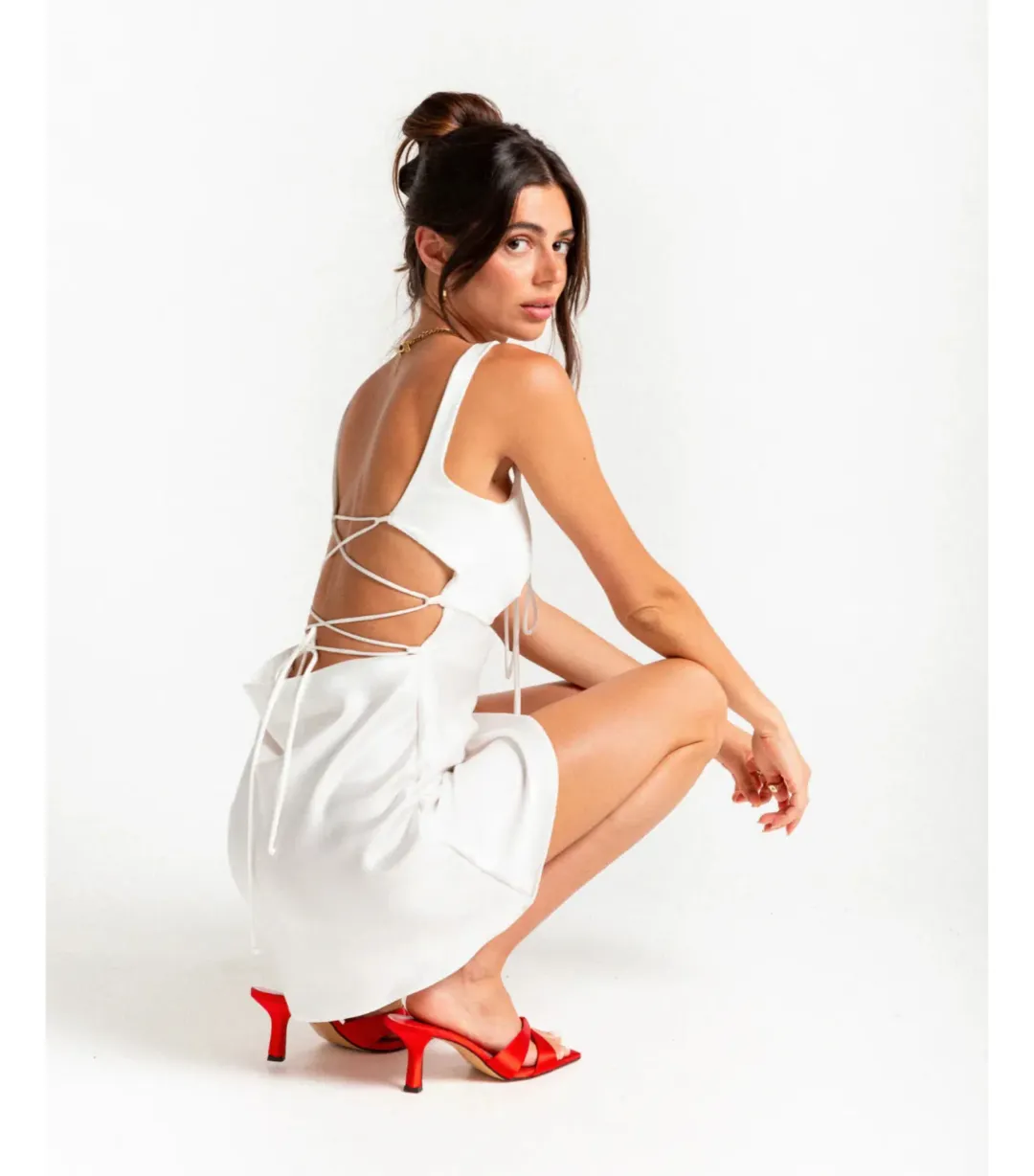 Arcina Ori Valentina Mini Dress in White Size AU 8 for rent on The Volte - main image