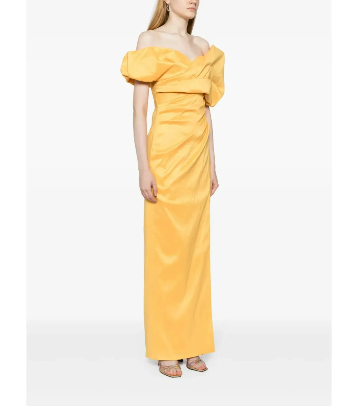 Rachel Gilbert Gia Off-shoulder Maxi Dress Yellow Size 3 / AU 12 - Image 3