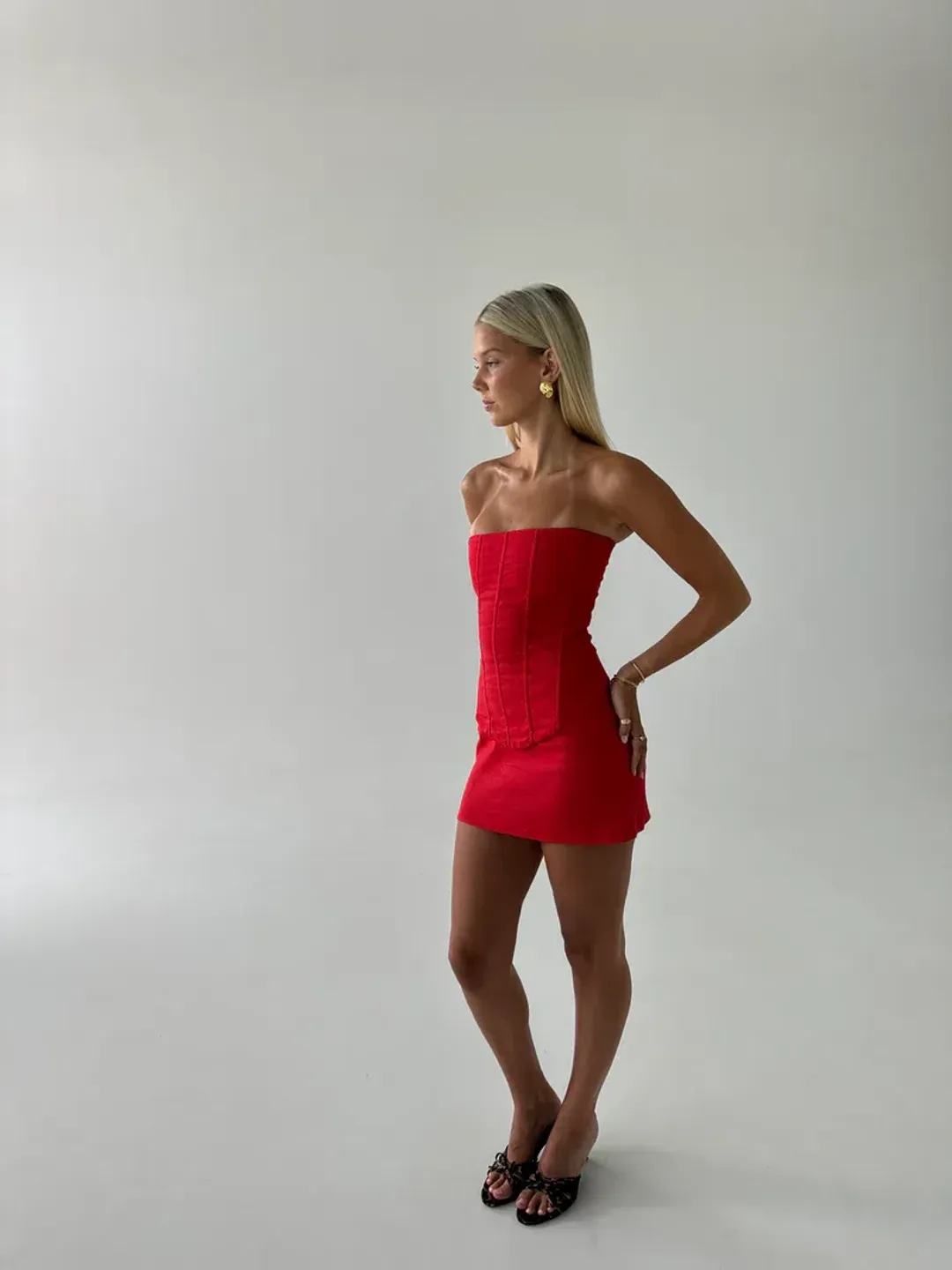 HNTR The Label Linen Set Red Cherry Size S / AU 8 for rent on The Volte - main image