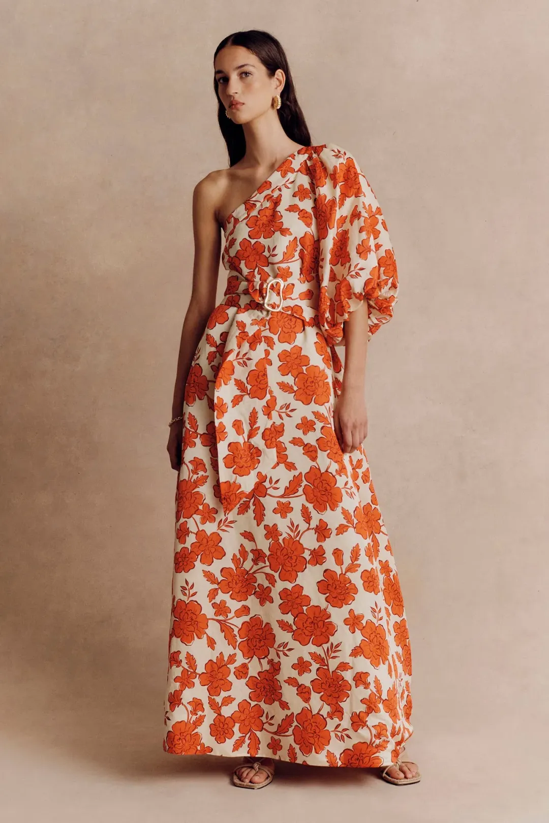 Hansen and Gretel Carmen One Shoulder Floral Maxi Dress Wild Flower Size M / AU 12 for rent on The Volte - main image
