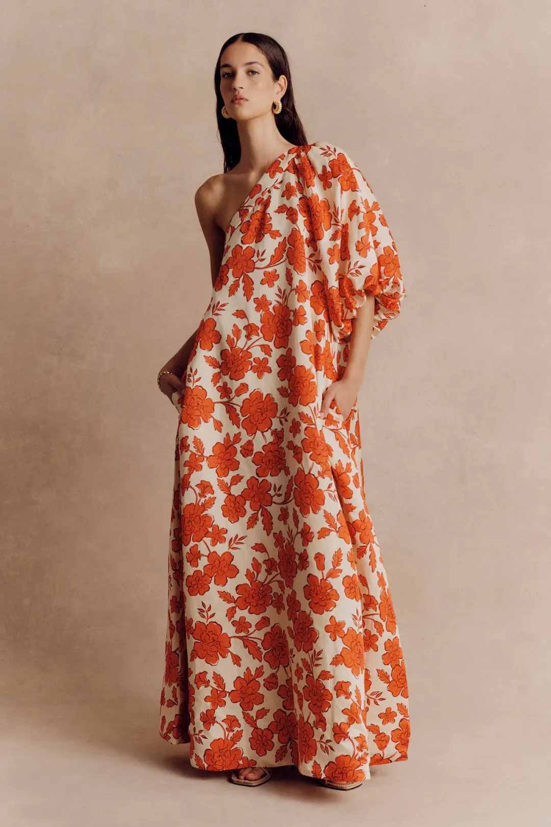 Hansen and Gretel Carmen One Shoulder Floral Maxi Dress Wild Flower Size M / AU 12 for rent on The Volte - main image