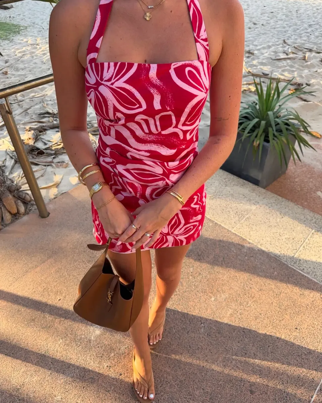 Kookai Soley Rouched Mini Dress Pink/Red Size 10 for rent on The Volte - main image