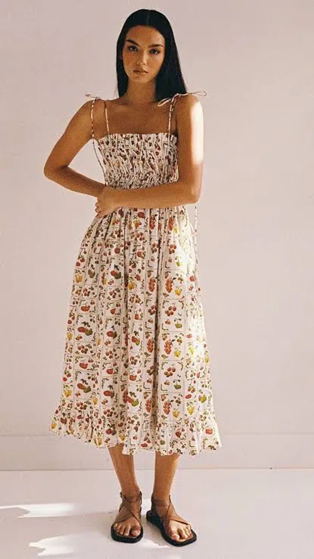 Palm Noosa Sail Away Midi Dress in Tomato Tiles Size 10 for rent on The Volte - main image