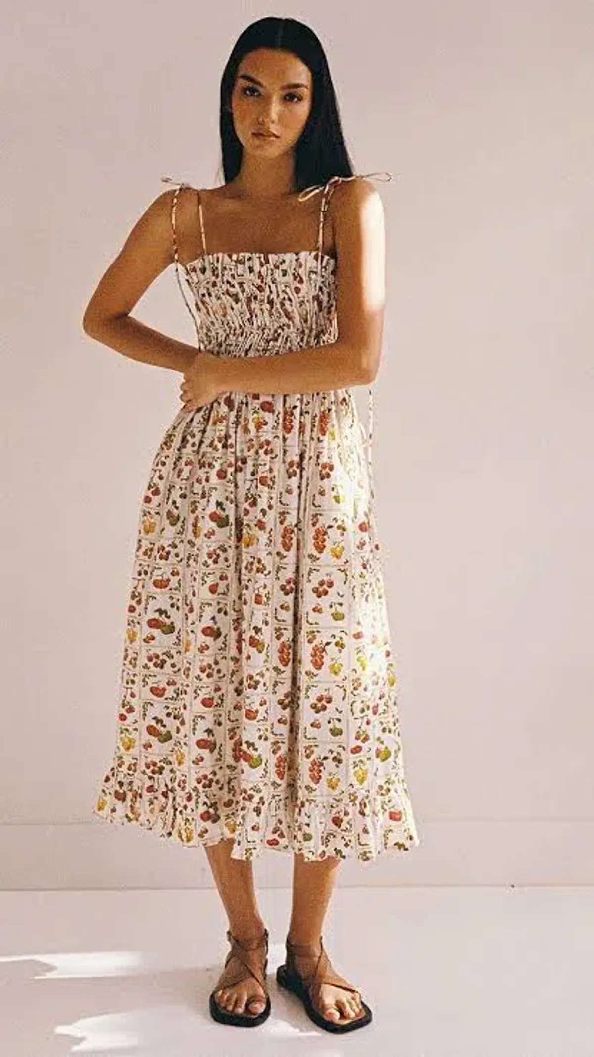 Palm Noosa Sail Away Midi Dress in Tomato Tiles Size 10 - Image 1