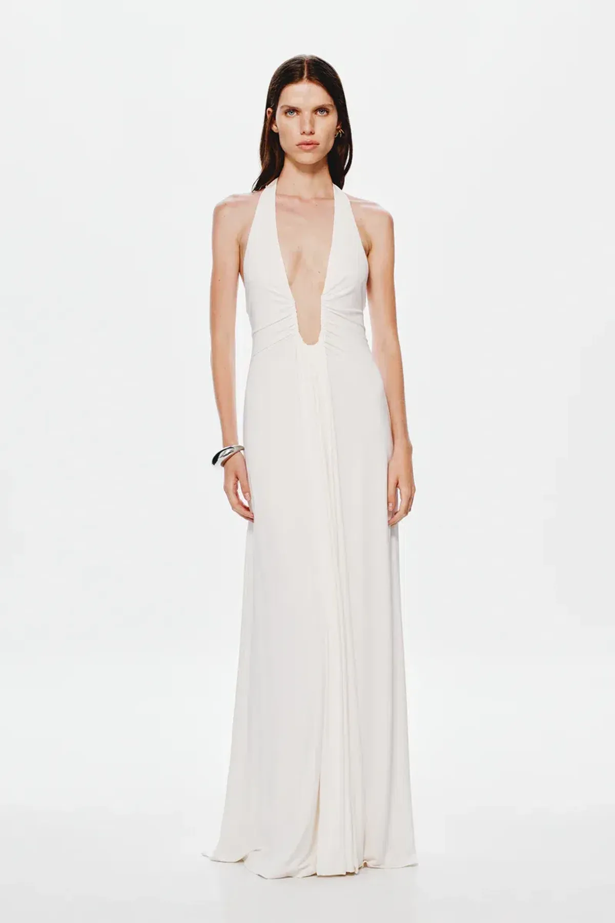 MISHA Jennifer Cupro Maxi Dress Ivory Size 4/XXS - Image 1
