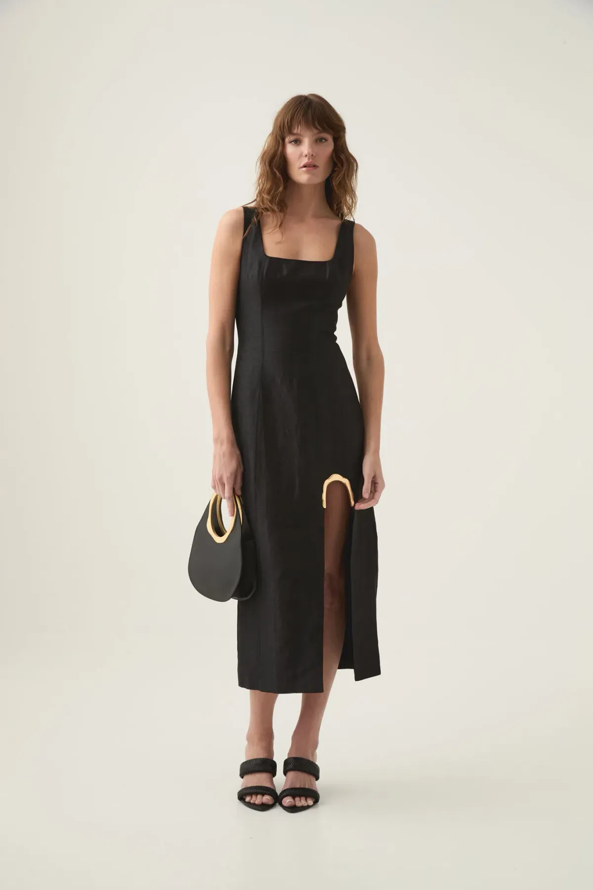 Aje Flourish Midi Dress Black Size 10 - Image 1