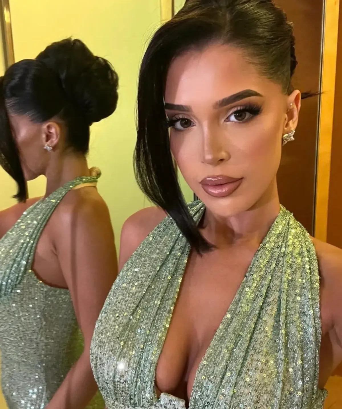 Maelle Paris Shimmer Maxi Gown Emerald Size S / AU 8 - Image 5