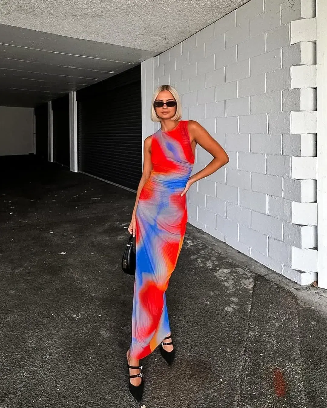 Scanlan Theodore Italian Watercolour Dress in Red/Blue Size AU 8  for rent on The Volte - main image