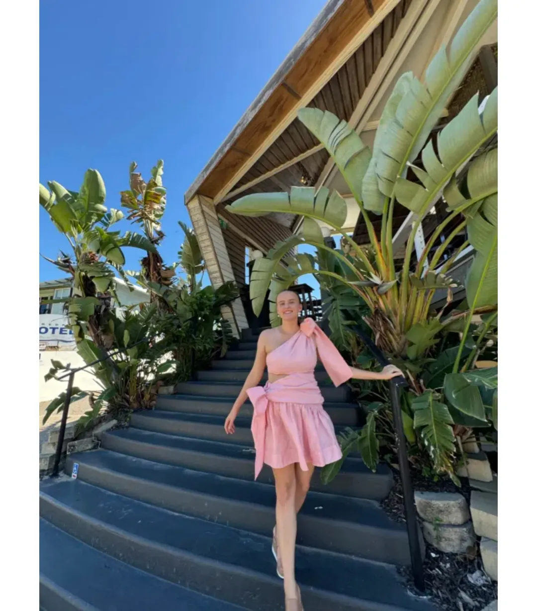 Alemais Aria One Shoulder Mini Dress in Quartz Size AU 12 for rent on The Volte - main image