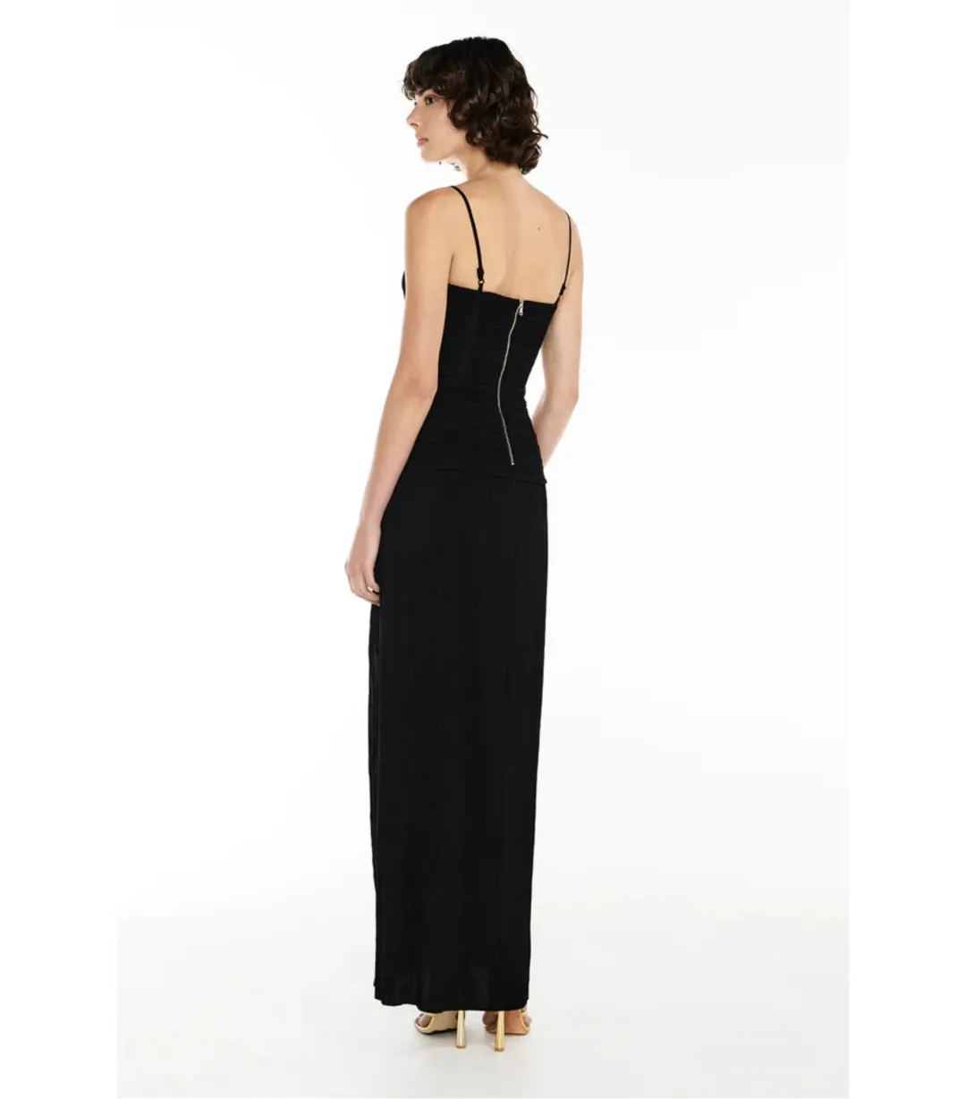 Manning Cartell Double Time Pleat Dress in Black Size AU 6 for rent on The Volte - main image