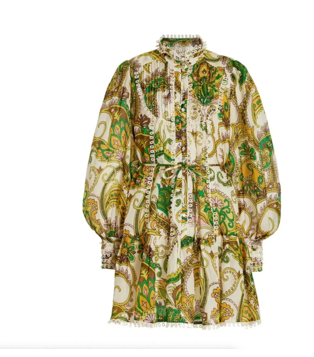 Alemais Octavia Ruffle Mini Dress in Ivory Size AU 6 for rent on The Volte - main image