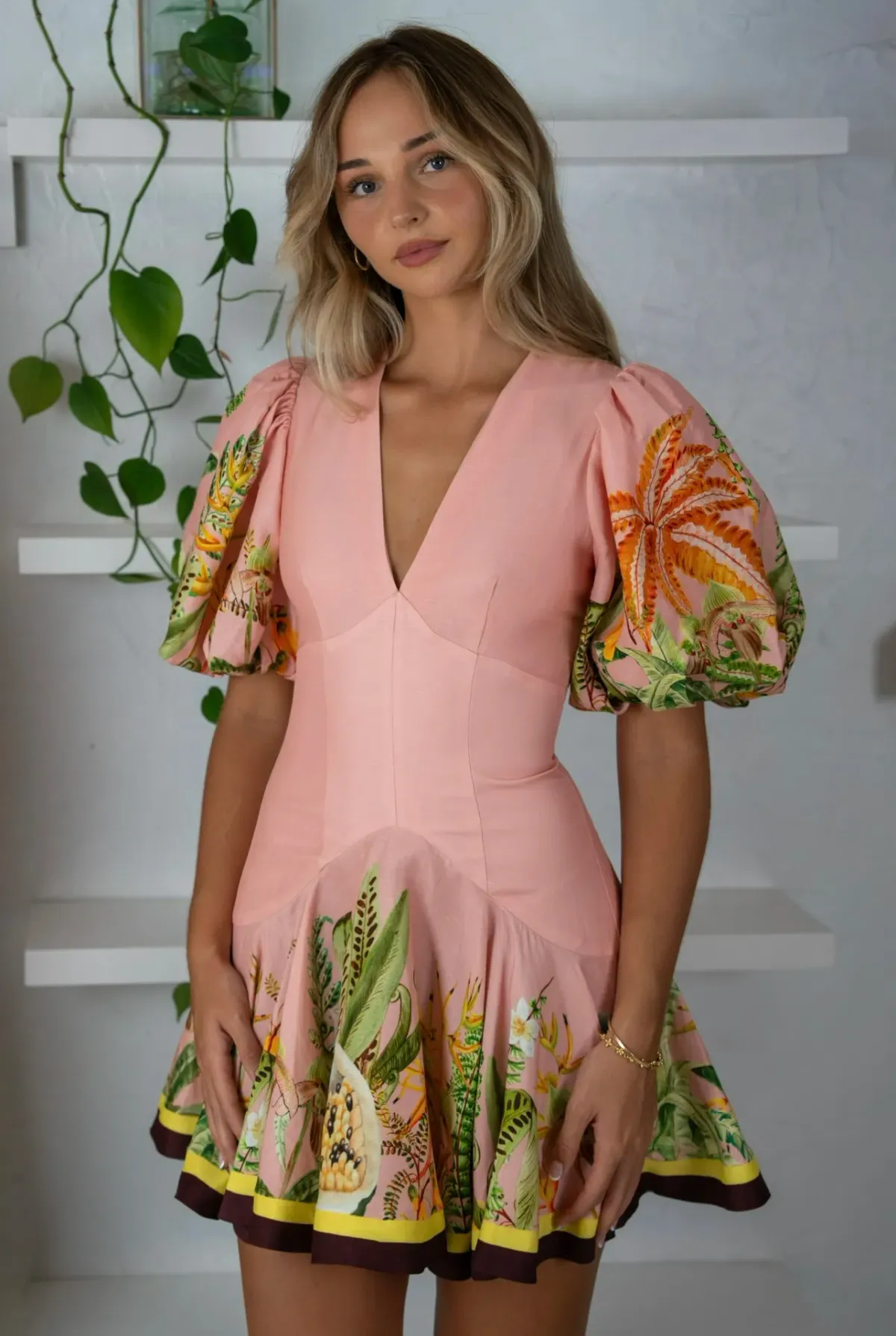 Alemais Papaya Mini Dress Blush Size AU 8 - Image 1