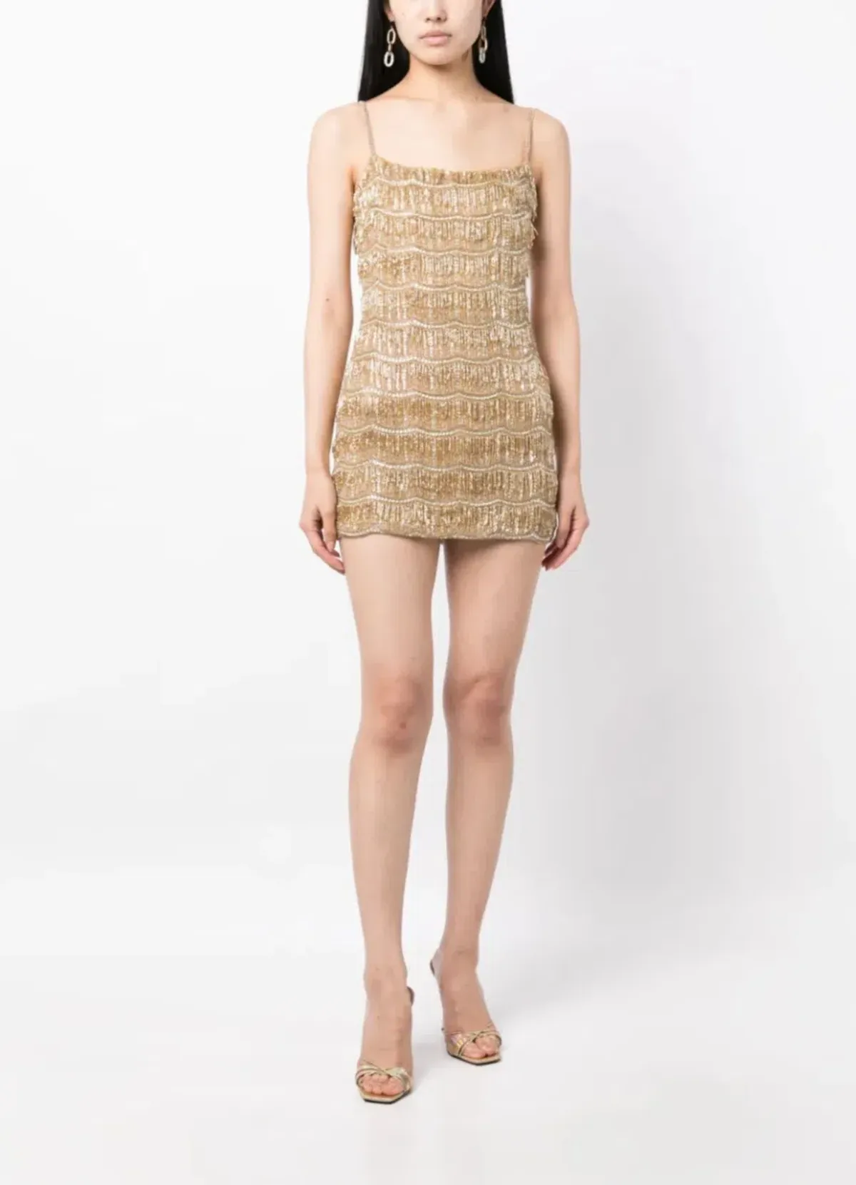 Rachel Gilbert Sadie Mini Dress Gold Size 2 / AU 10 - Image 3