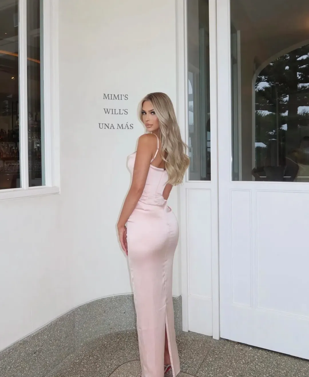 House Of CB Stefania Corset Maxi Dress Soft Peach Size AU 10 for rent on The Volte - main image