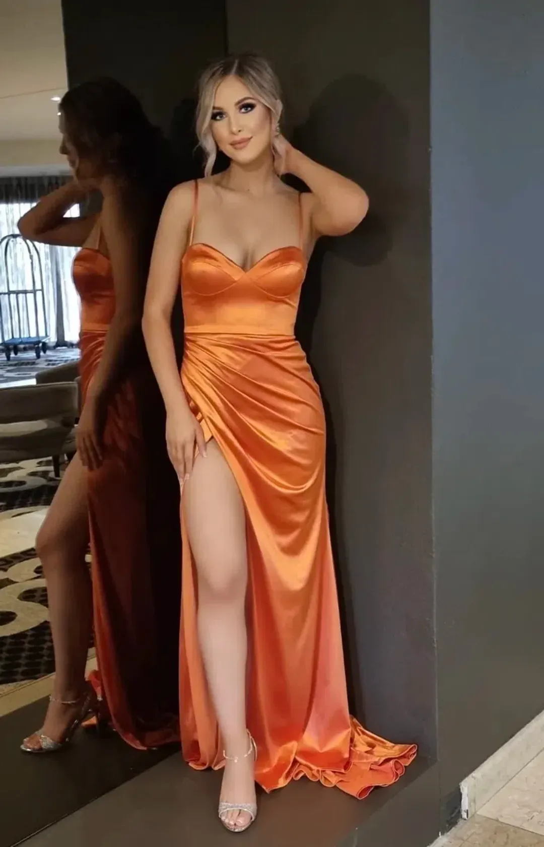 Aliita Maxi Dress Orange Size 4 for rent on The Volte - main image