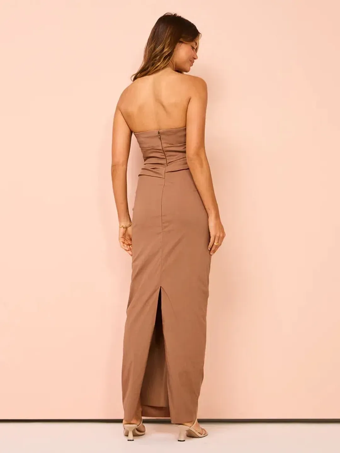 Sir the Label Alba Strapless Gown in Mocha Size 1 / S / AU 8 for rent on The Volte - main image