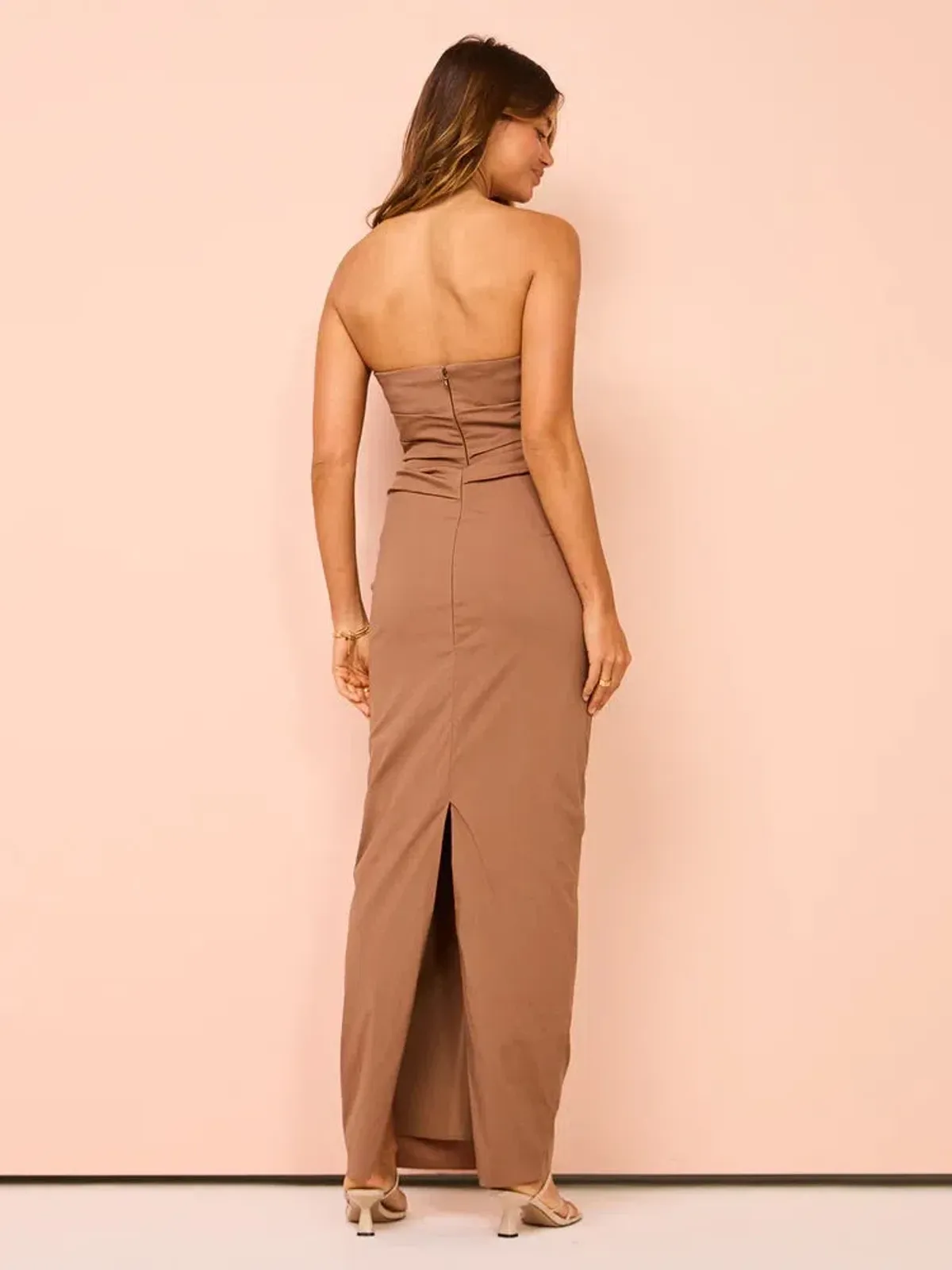 Sir the Label Alba Strapless Gown in Mocha Size 1 / S / AU 8 - Image 3
