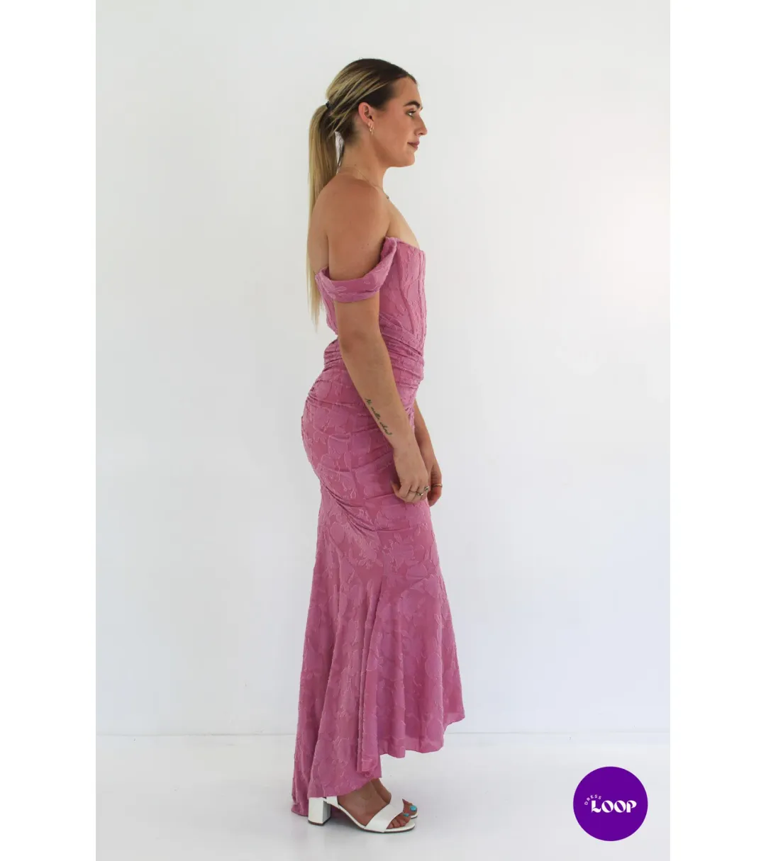 House Of CB Cesca Floral Maxi Dress Rose Pink Size S / AU 8 for rent on The Volte - main image