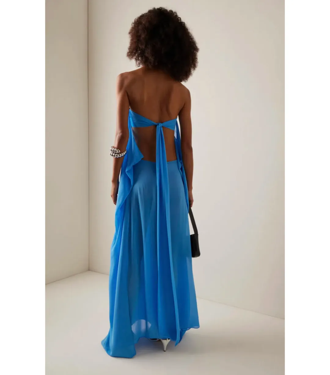 Christopher Esber Layered Silk Dress Boston Blue Size AU 6 for rent on The Volte - main image
