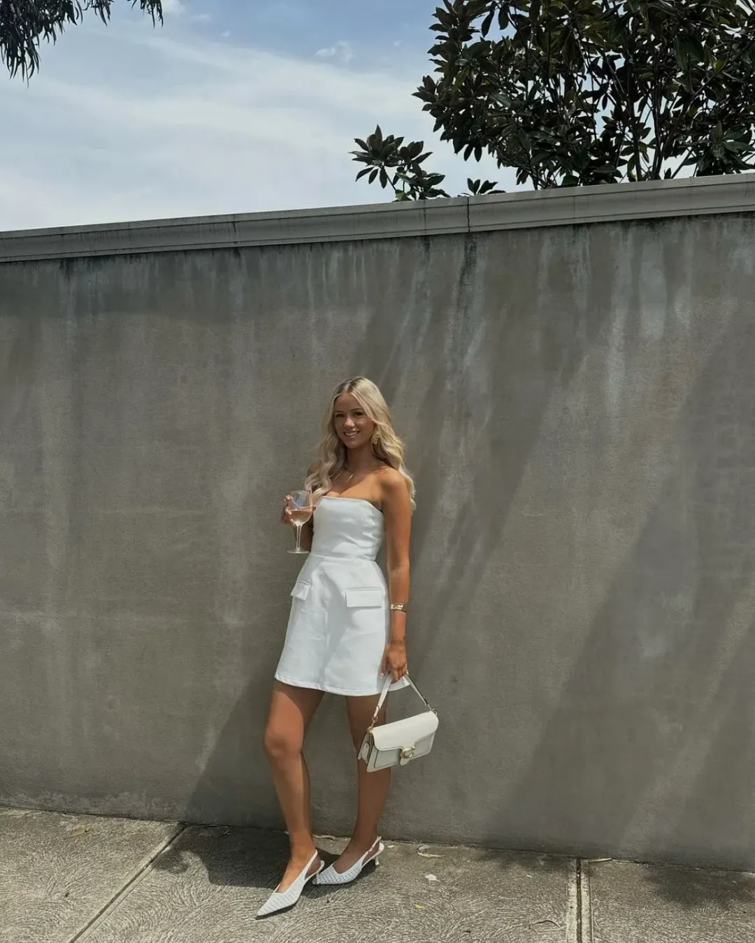 Odd Muse The Ultimate Muse Strapless Dress in White Size AU 8  for rent on The Volte - main image