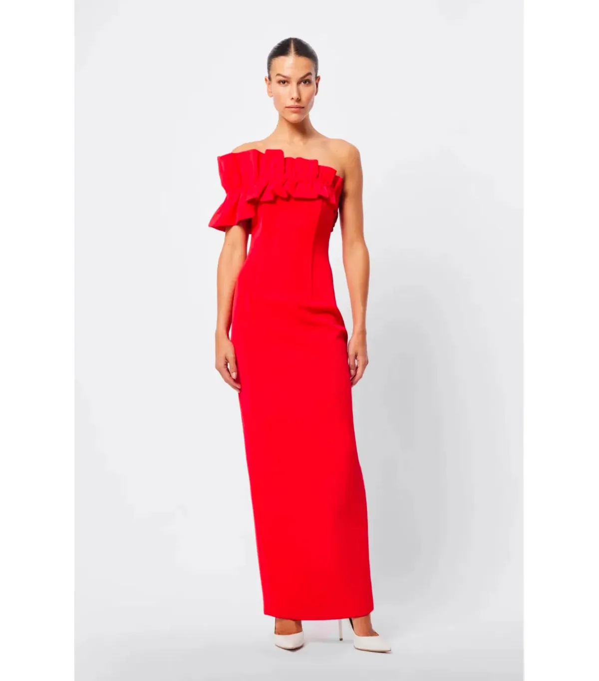 Mossman Soft Spoken Midi Dress Red Size AU 8 - Image 1