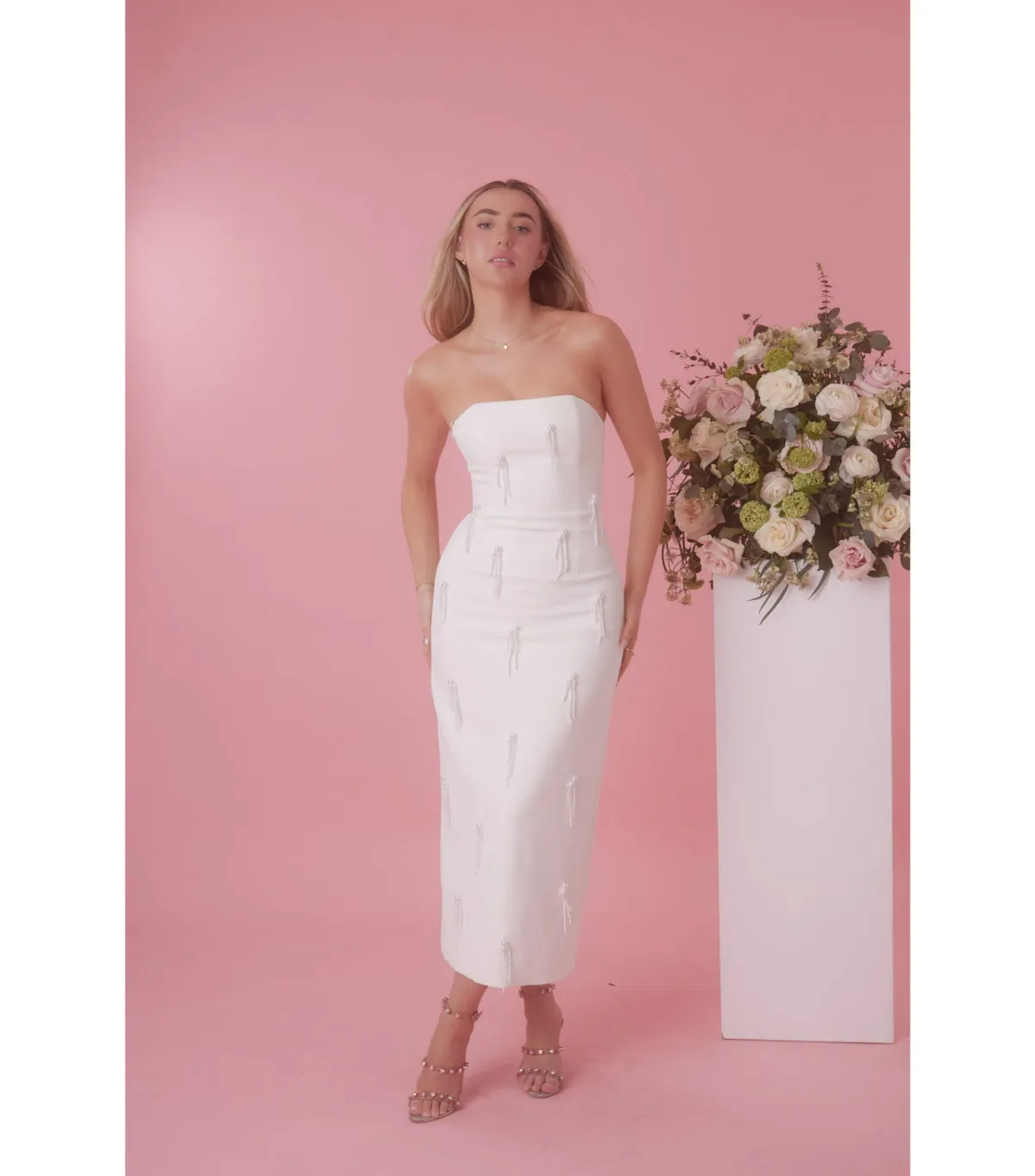 Odd Muse The Ultimate Muse Embellished Midi Dress White Size XS / AU 6 - Image 4