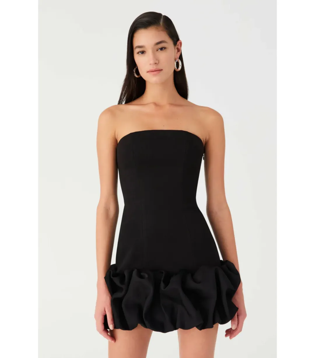 MISHA Saphira Crepe Mini Dress Black Size 4/XXS for rent on The Volte - main image