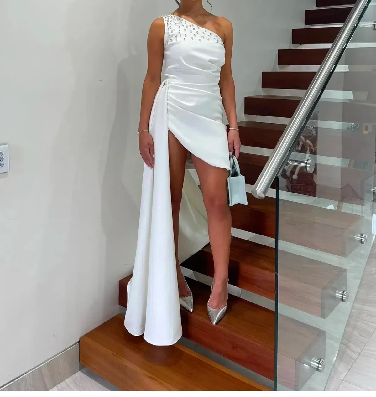 Custom Made Mini Dress White Size S / AU 8 - Image 1