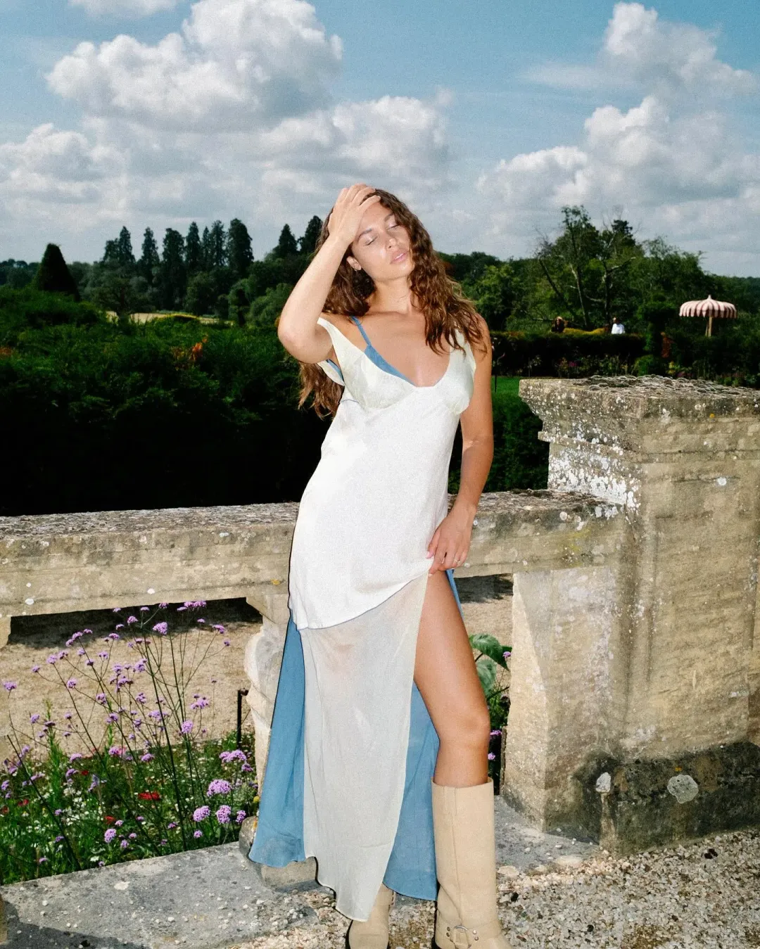 Sir the LabelThames Slip Midi  Dress Ecru  Multi Size 12  for rent on The Volte - main image