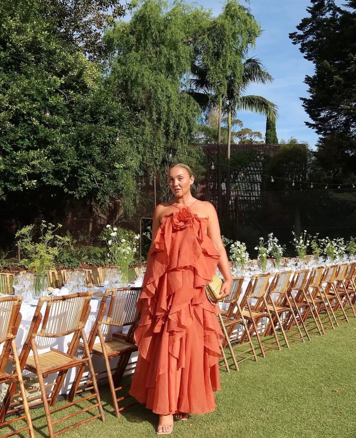 AJE Pandorea Layered Maxi Dress Coral Clay Size 10  - Image 2