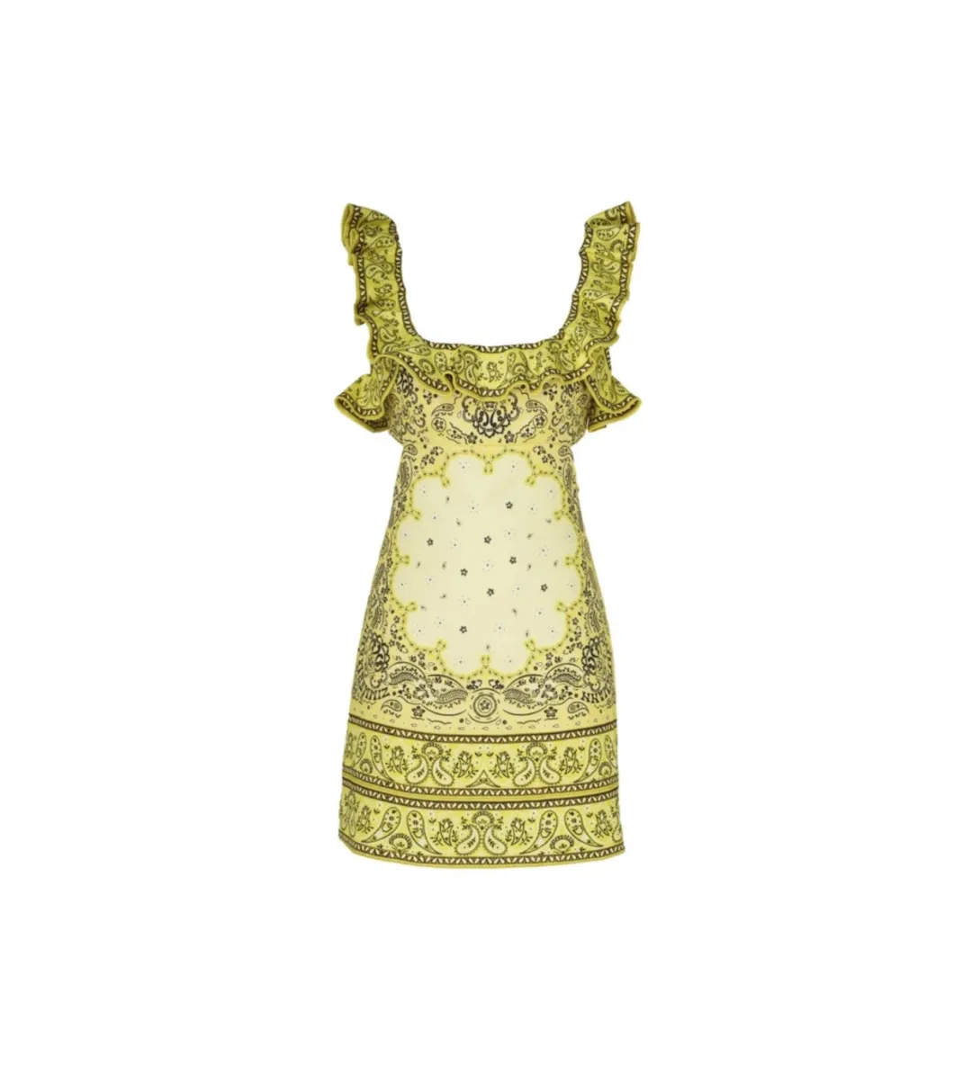 Zimmermann Matchmaker Frill Mini Dress Yellow Bandana Size 3 / AU 14 for rent on The Volte - main image