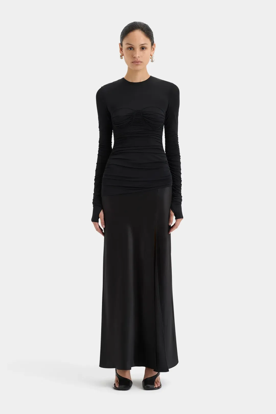 Sir The Label Alessia Draped Gown Black Size 2 / AU 12 for rent on The Volte - main image