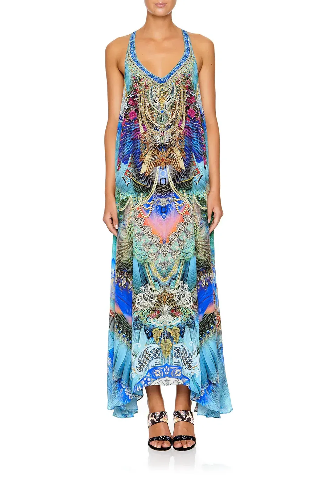 Camilla V Neck Racer Back Maxi Dress Freedom Flight Size S / AU 10 for rent on The Volte - main image