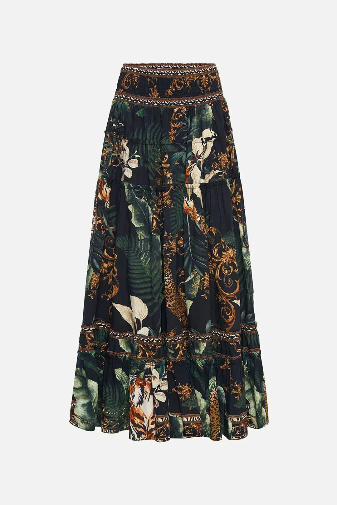 Camilla 4 Tiered Gathered Maxi Skirt Easy Tiger Size M / AU 12 for rent on The Volte - main image