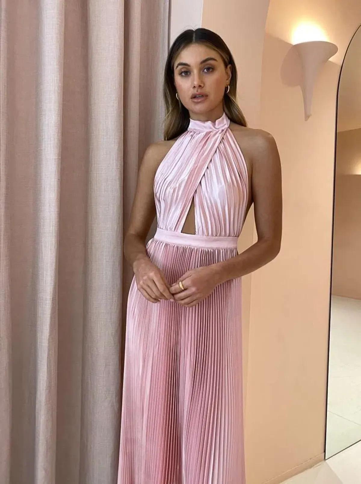 L'Idee Renaissance Split Gown Ballet Pink Size 6 - Image 8