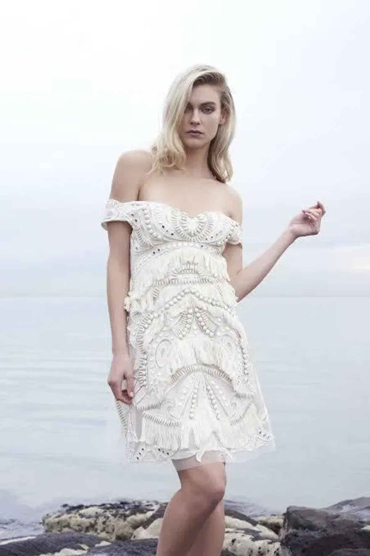 Thurley Stars Align Mini Dress White Size 10 - Image 3