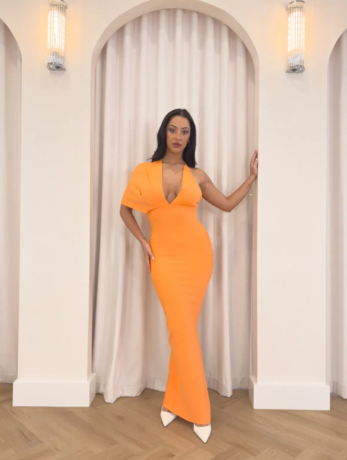 Catwalk Connection Lucia Bandage Dress Orange Size S / AU 8 - Image 1