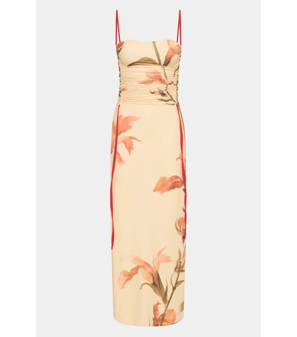 Sir the Label Hana Ruched Midi Dress Gladioli Print Size 2 / AU 10 - Image 4