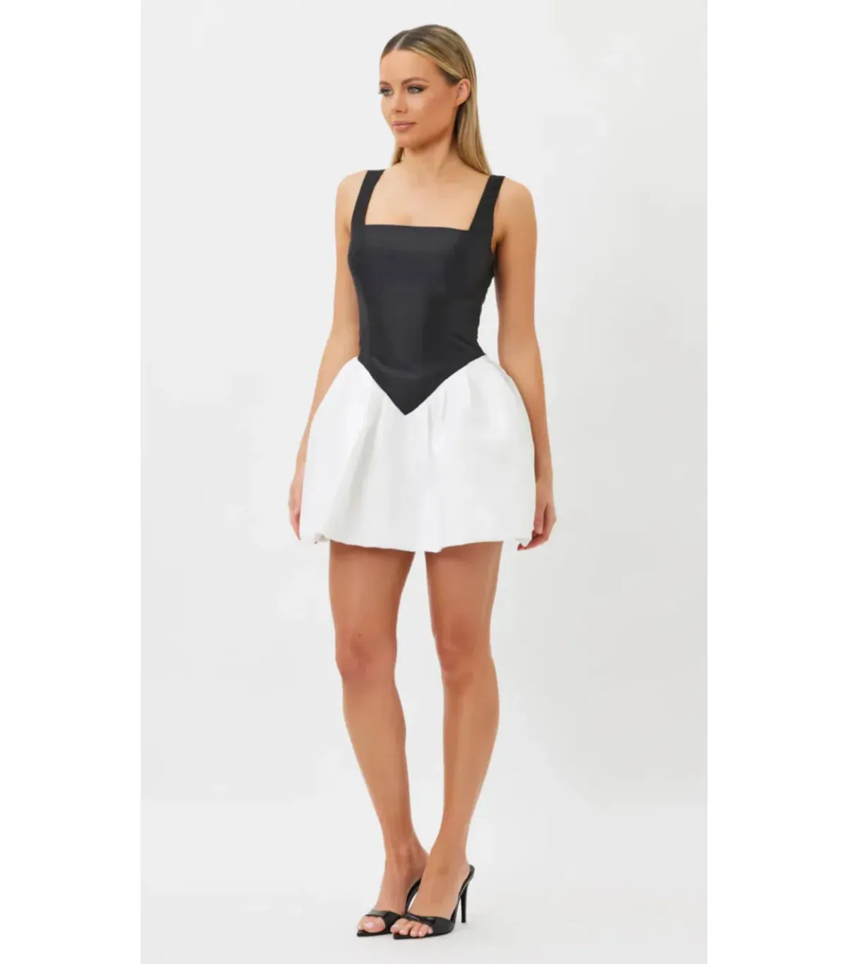 Bianca & Bridgett Alba Mini Dress Black/White Size AU 10  - Image 2