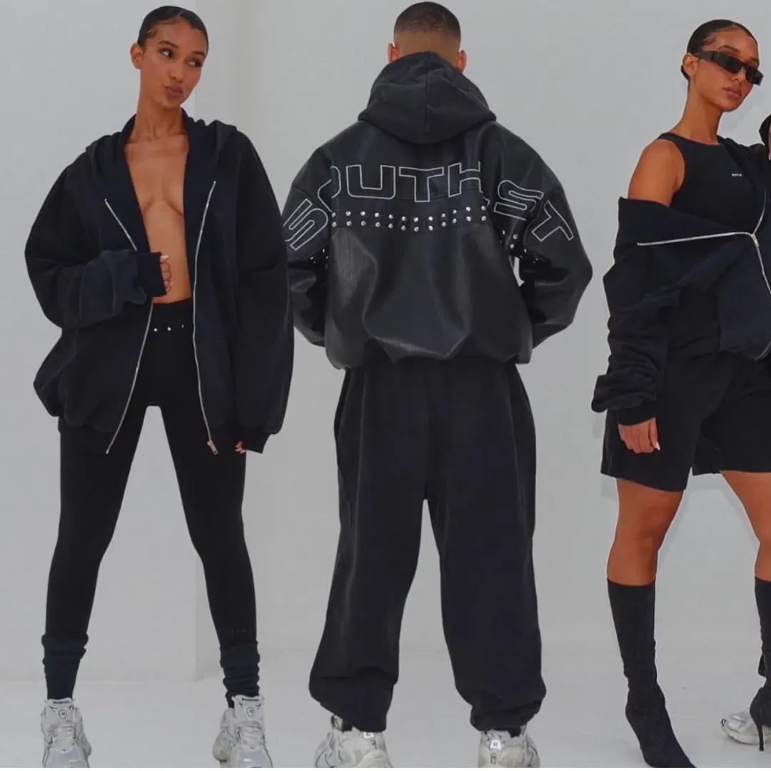 South Street International Faux Leather Jacket Black Size AU 12 for rent on The Volte - main image